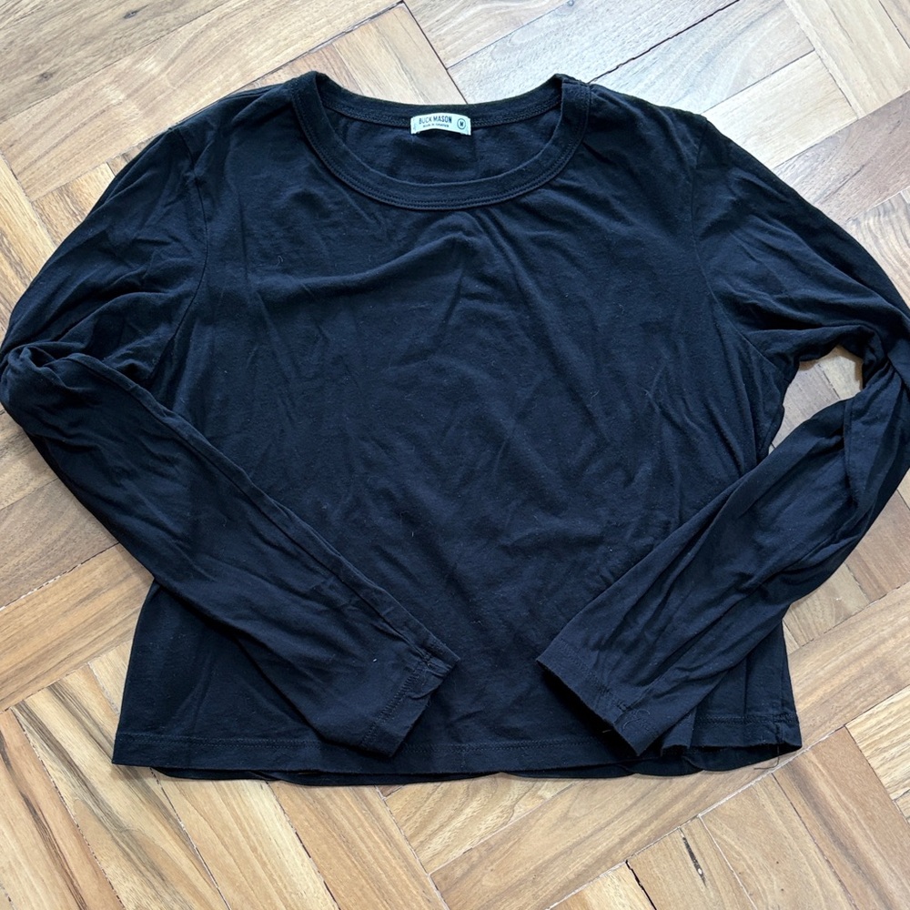 Buck Mason Women's  sz M Classic Black Long Sleeve Tee